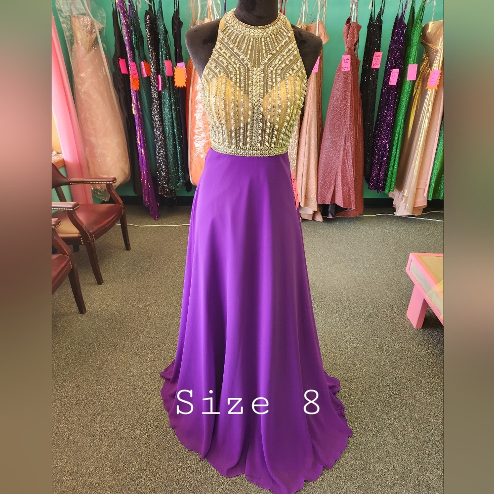 Karishma 16352 Purple Size 8 Prom Dress